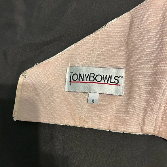 TONY BOWLS TB11670 IVORY | size 4 | two piece beaded lace white prom dress - Picture 14 of 15